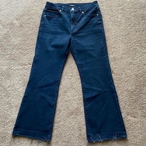 Express Cropped Flare High Rise Dark Wash Jeans Size 10